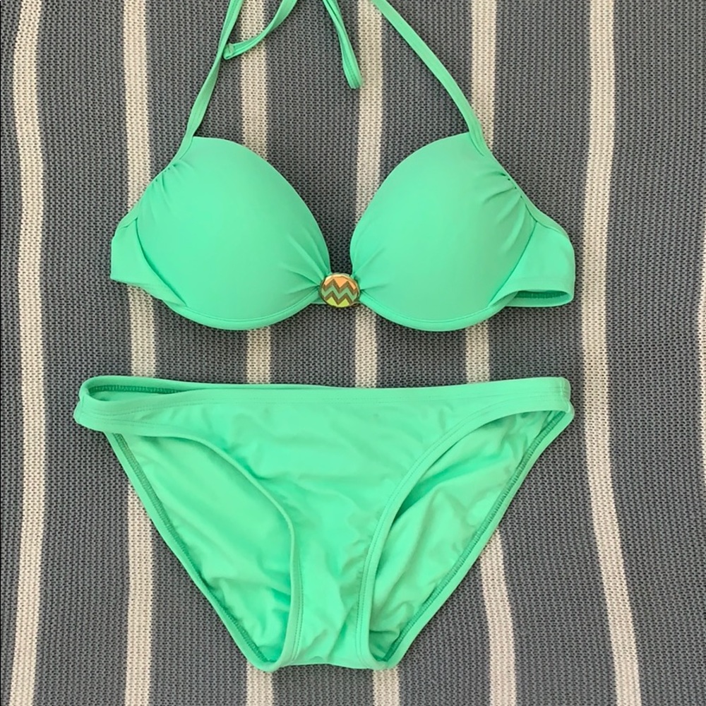 2 for $15! Mint Green Push Up Bikini Set